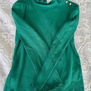 Emerald Green Ribbed Kid’s Top
